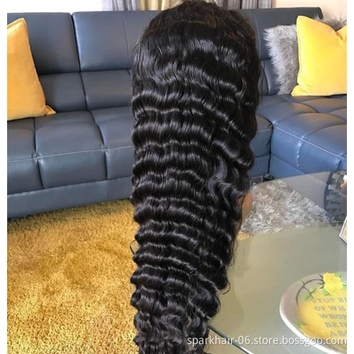 Wholesale Raw Human Hair Vendor Natural Deep Wave Lace Wigs For Black Women 100% Human Hair Lace Frontal Deep Wave Wig